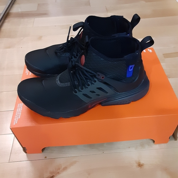Mens Nike Air Presto Mid Utility Sneakers Black Blue Brand New - Picture 6 of 8